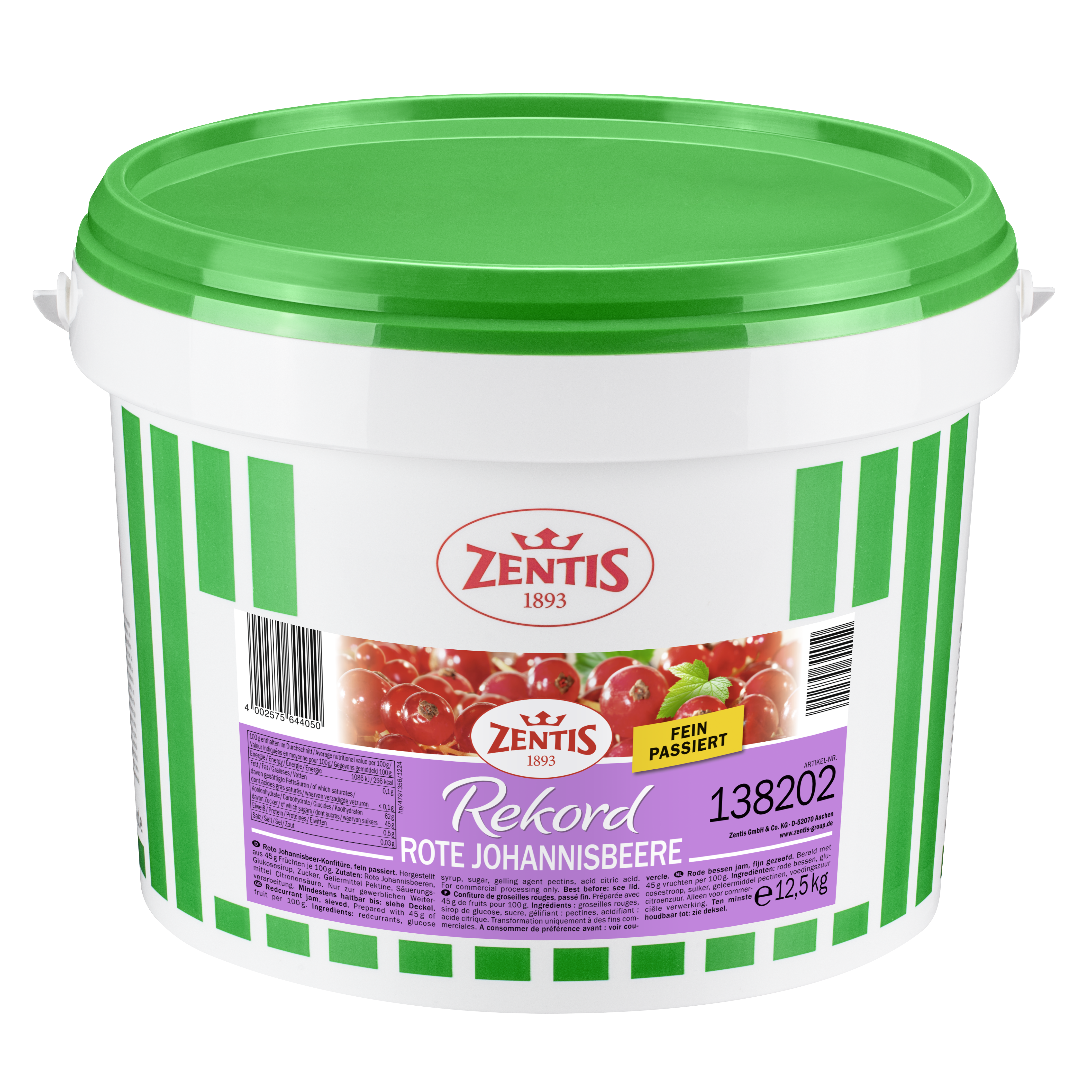 Zentis Rekord Eimer Rote Johannisbeere, fein passiert