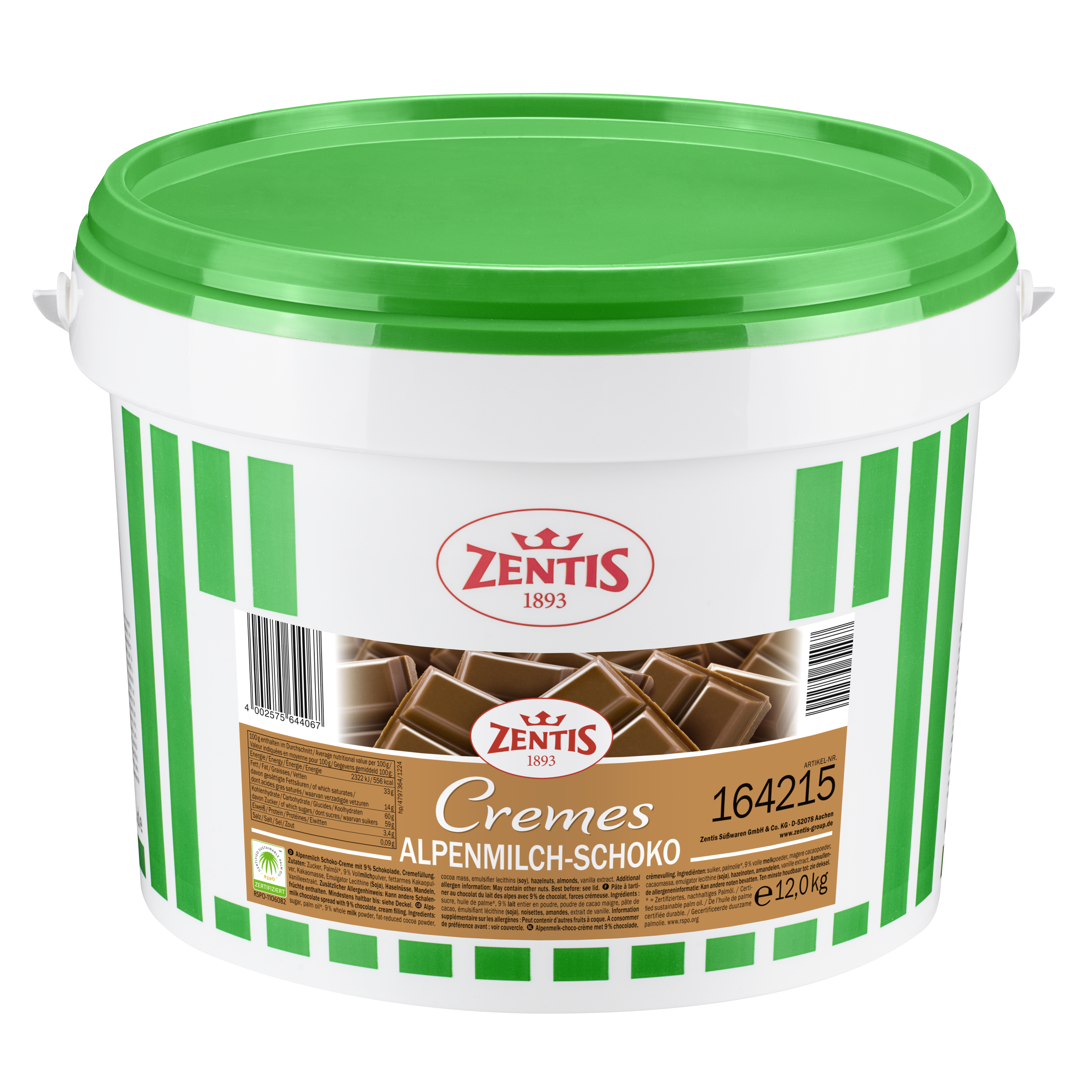 Zentis Cremes Eimer Alpenmilch-Schoko-Creme