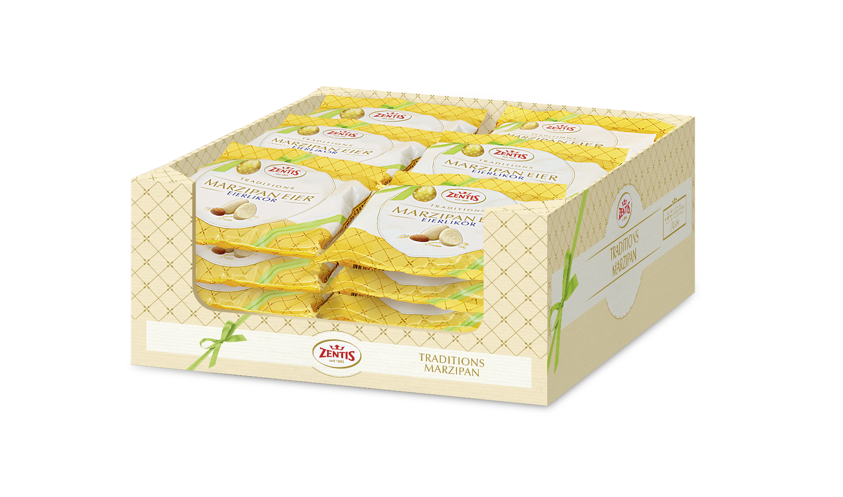 Zentis Marzipan Eier mit Eierlikör, TW-Beutel, 36er Karton