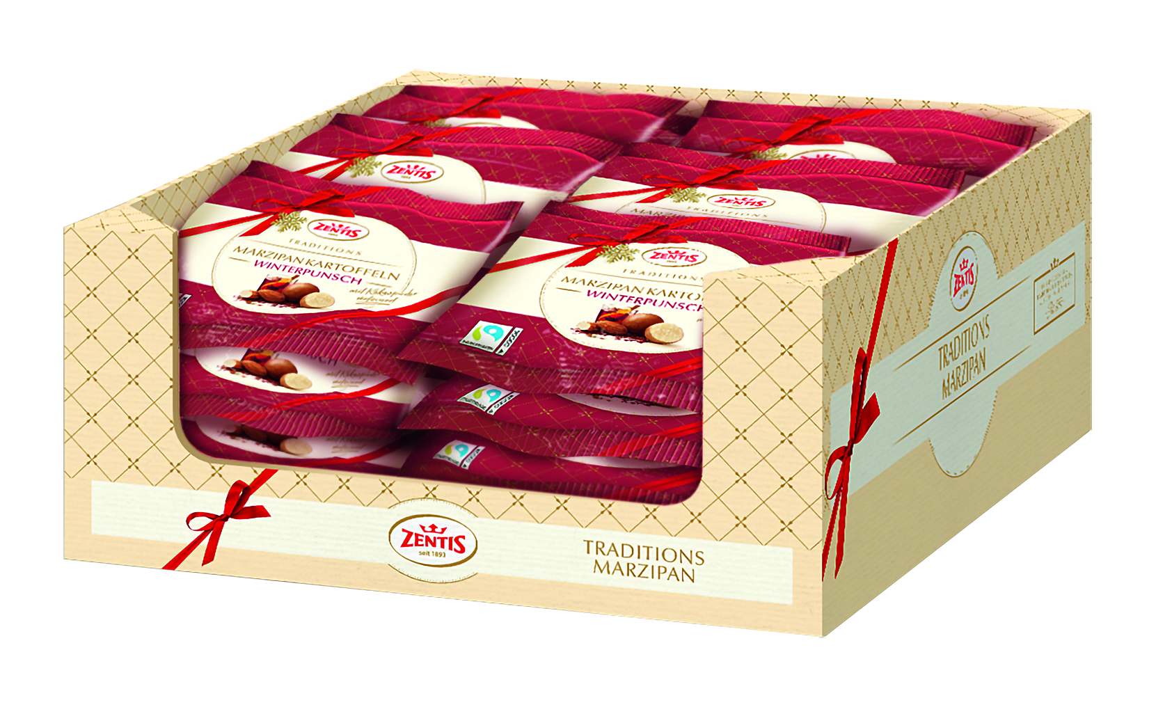 Zentis Marzipan Kartoffeln 100g Beutel, Winterpunsch, 36er Karton