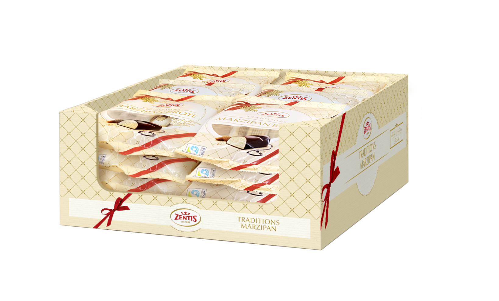 Zentis Marzipan Brote 4x25g im TW-Beutel, 36er Karton