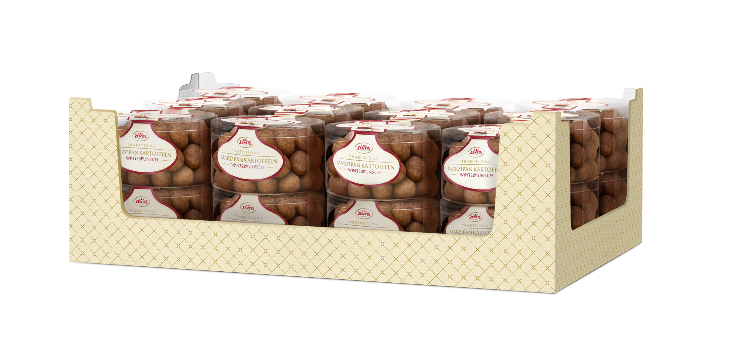 Zentis Marzipan Kartoffeln 500g Dose, Winterpunsch, 12er Karton