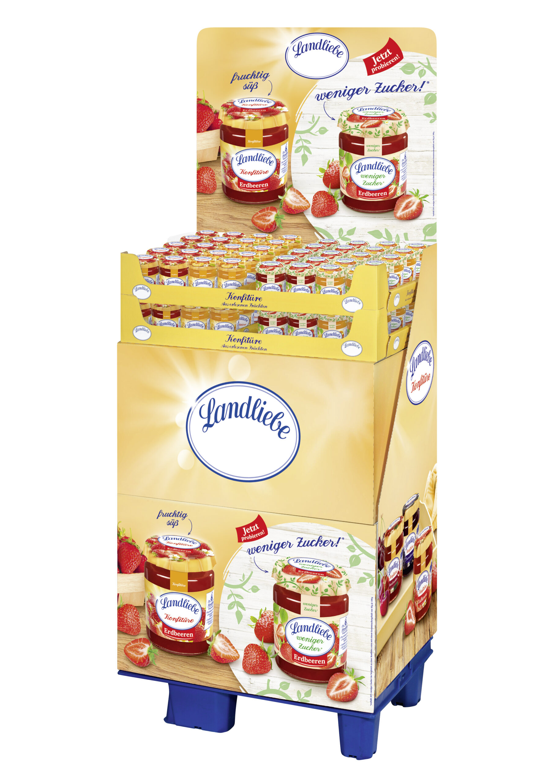 Landliebe 80er Mischdisplay 4-fach, 40 x Konfitüre, 40 x weniger Zucker