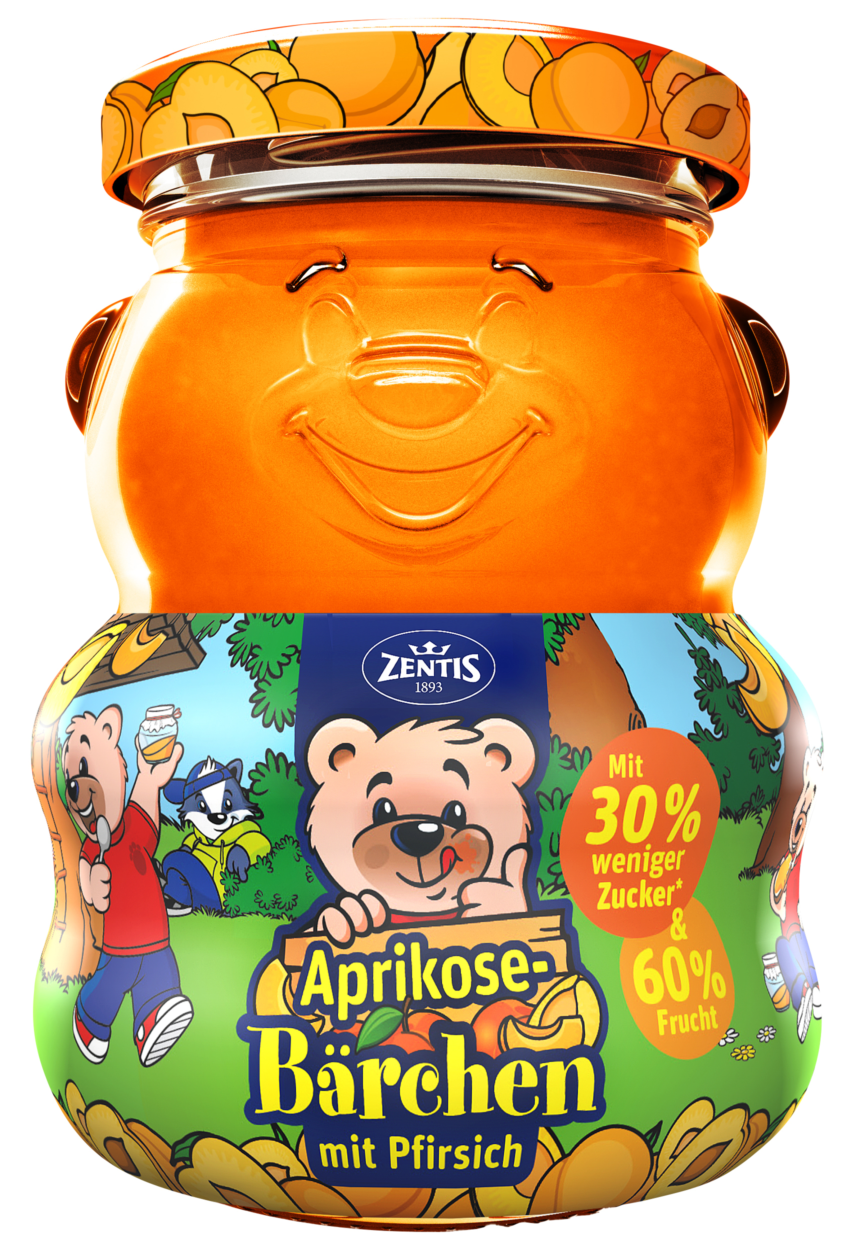 Zentis Bärchen Aprikose Pfirsich, fein passiert