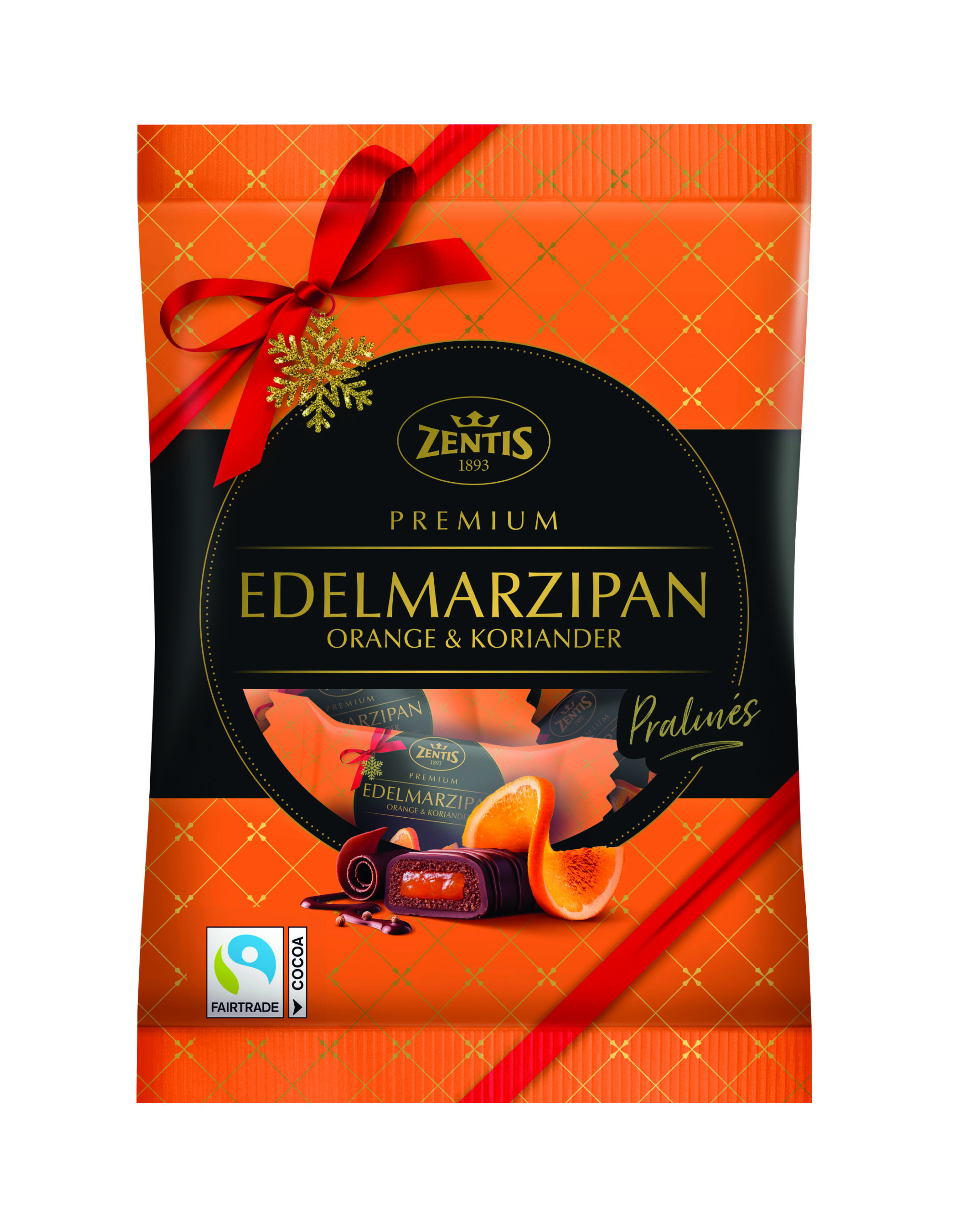 Edelmarzipan Pralinés 5x20g Orange / Koriander