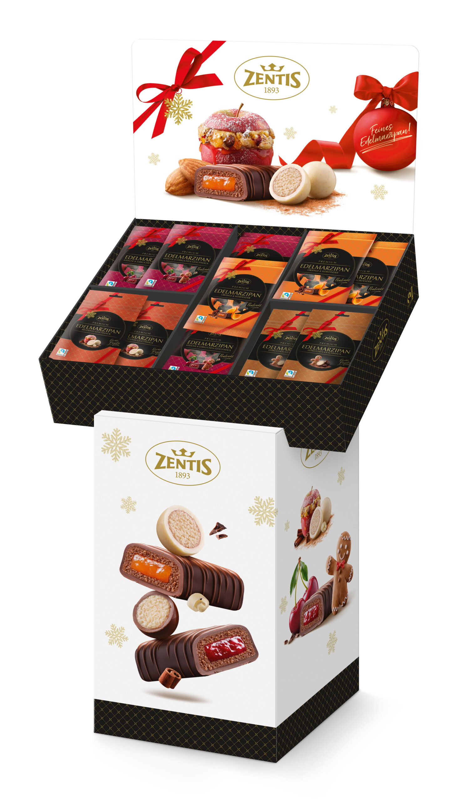 Zentis Edelmarzipan 1lagig Bodenaufsteller Winter sortiert