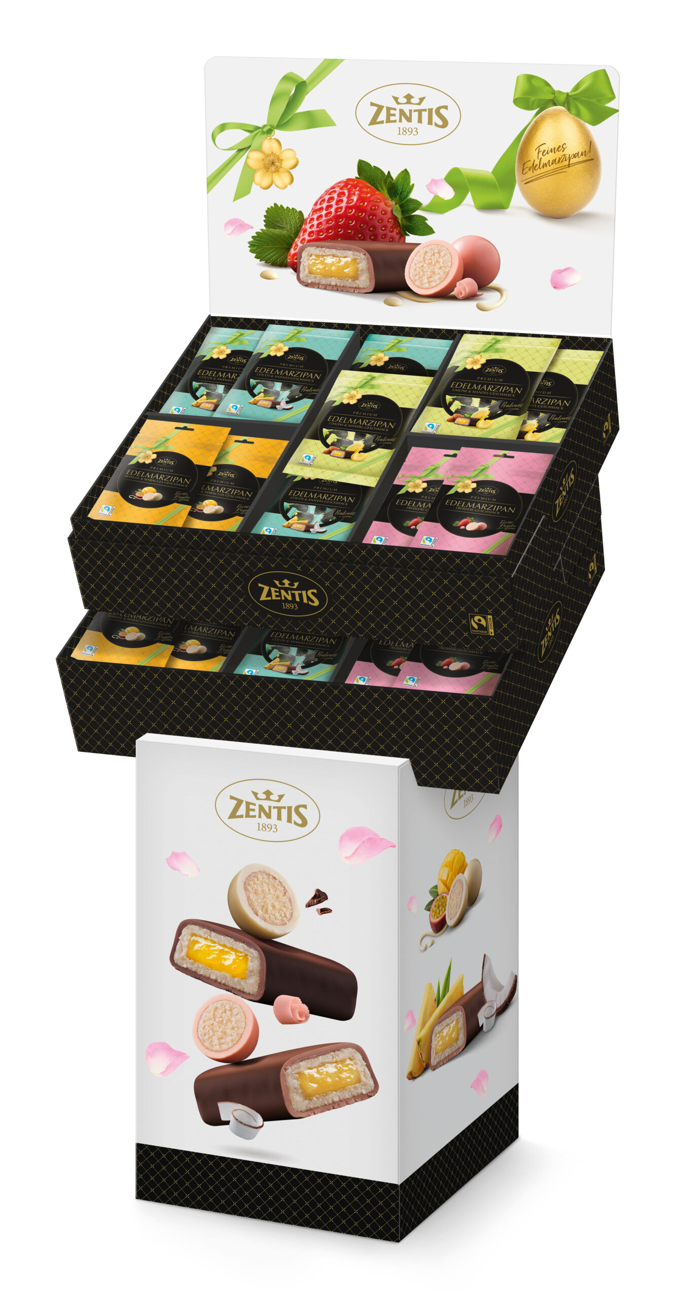 Zentis Edelmarzipan 2lagig Bodenaufsteller Frühling sortiert