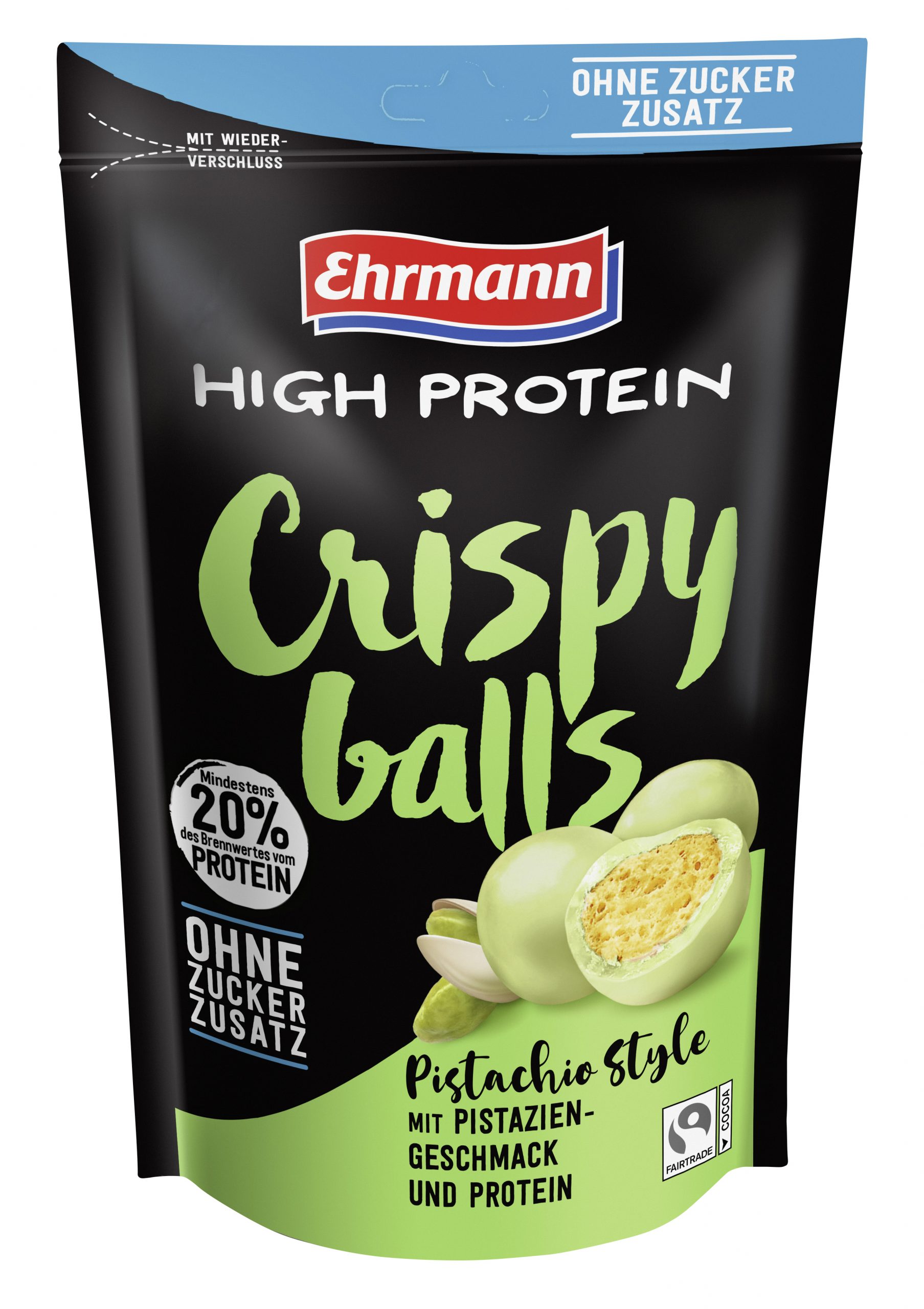 Ehrmann High Protein Crispy Balls ohne Zuckerzusatz 55g Pistazie