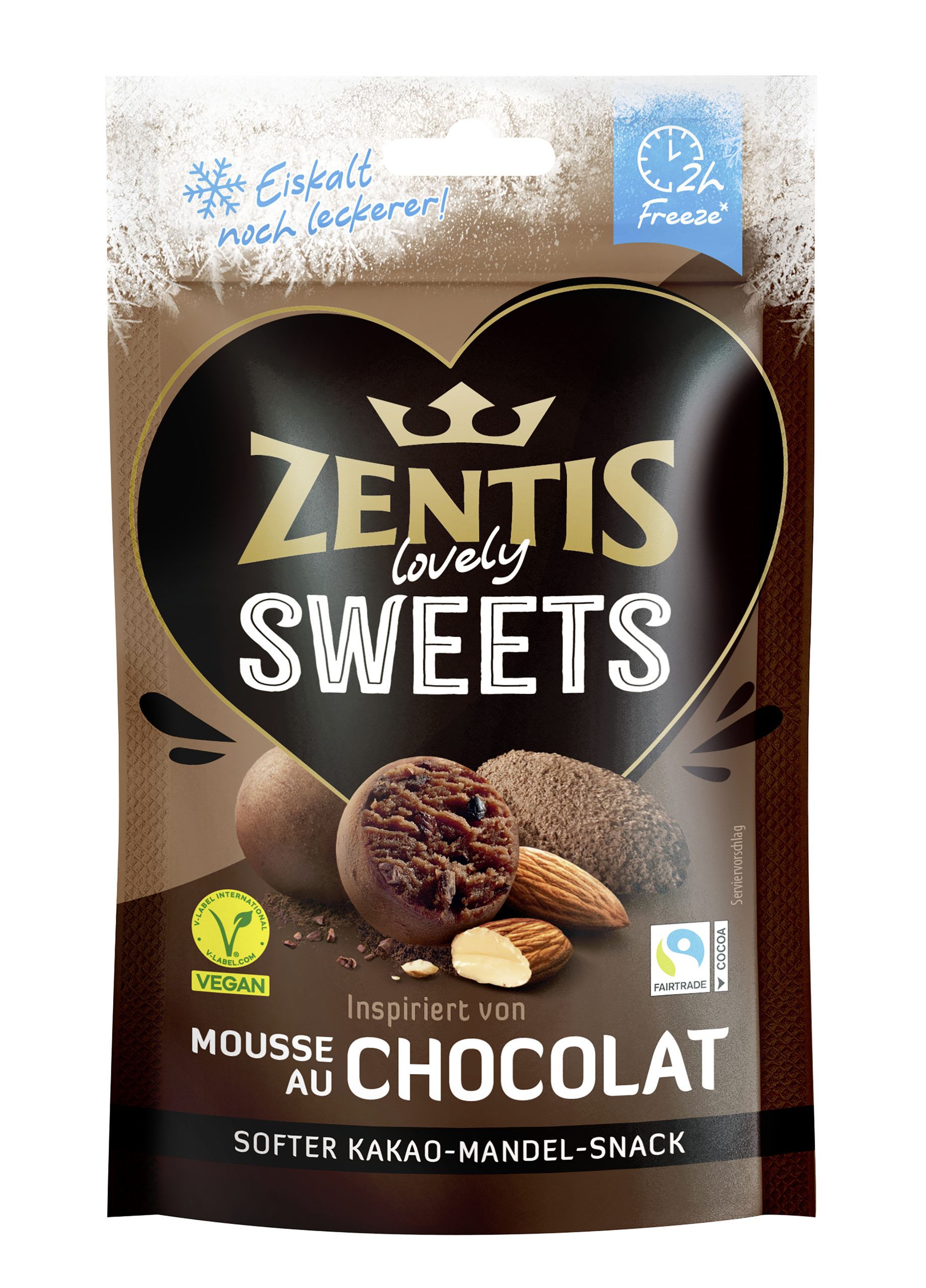 Zentis Lovely Sweets 90g, Kakao-Marzipan-Kugeln Typ Mousse au Chocolate