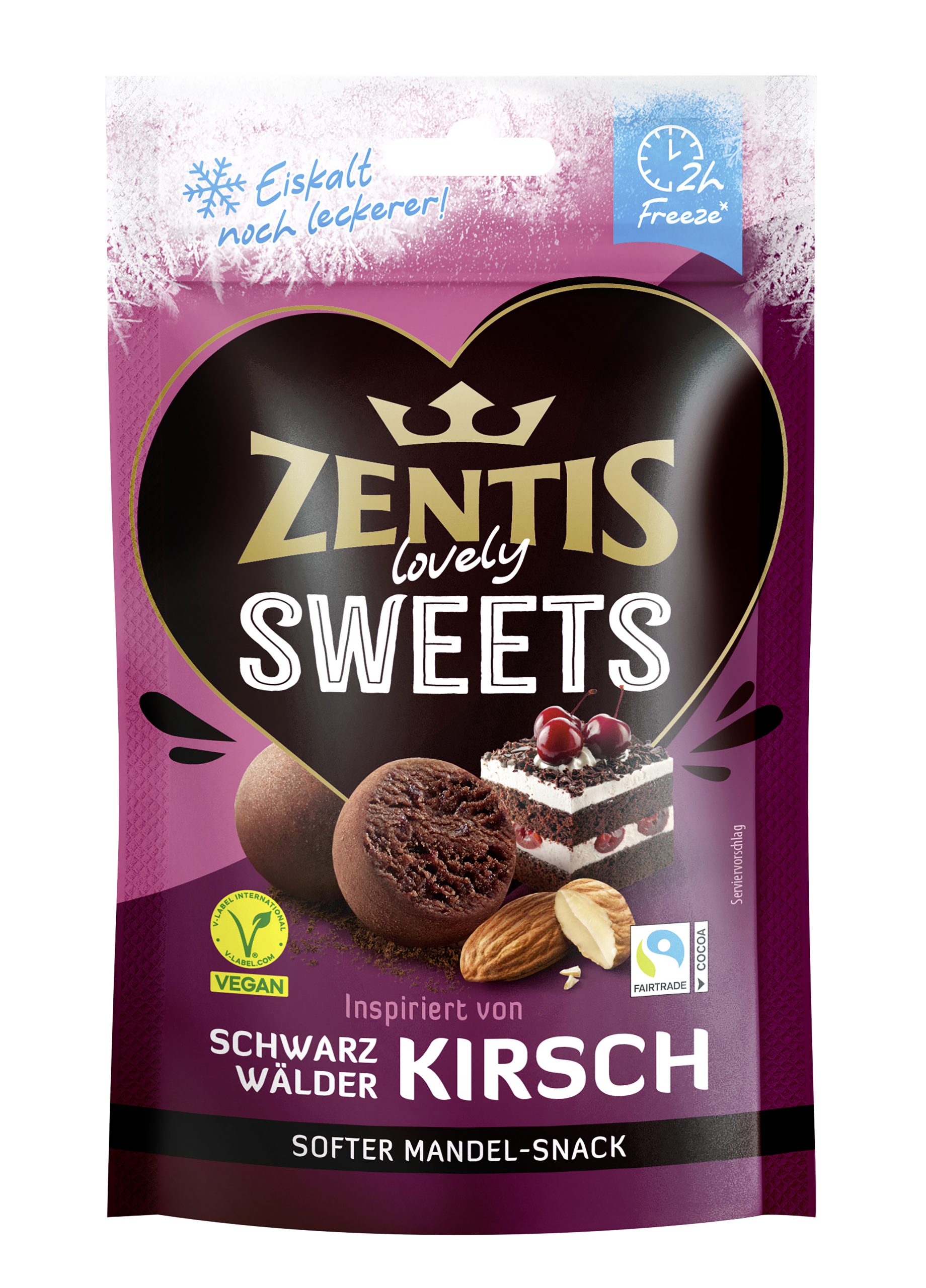 Zentis Lovely Sweets 90g, Kakao-Marzipan-Kugeln Typ Schwarzwälderkirsch