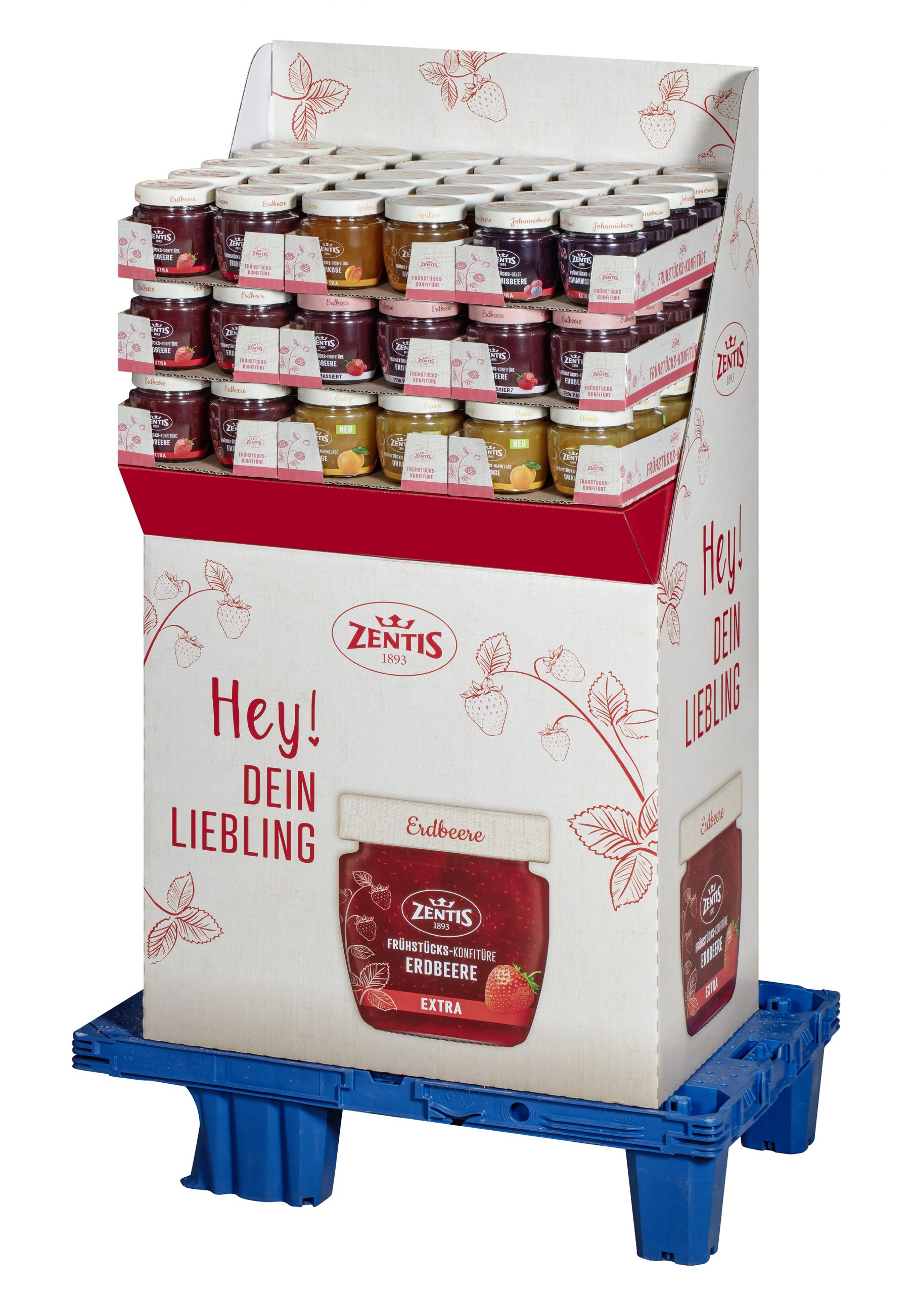 Zentis Frühstücks-Konfitüre Extra 230g, 90er Display, 5-fach sortiert