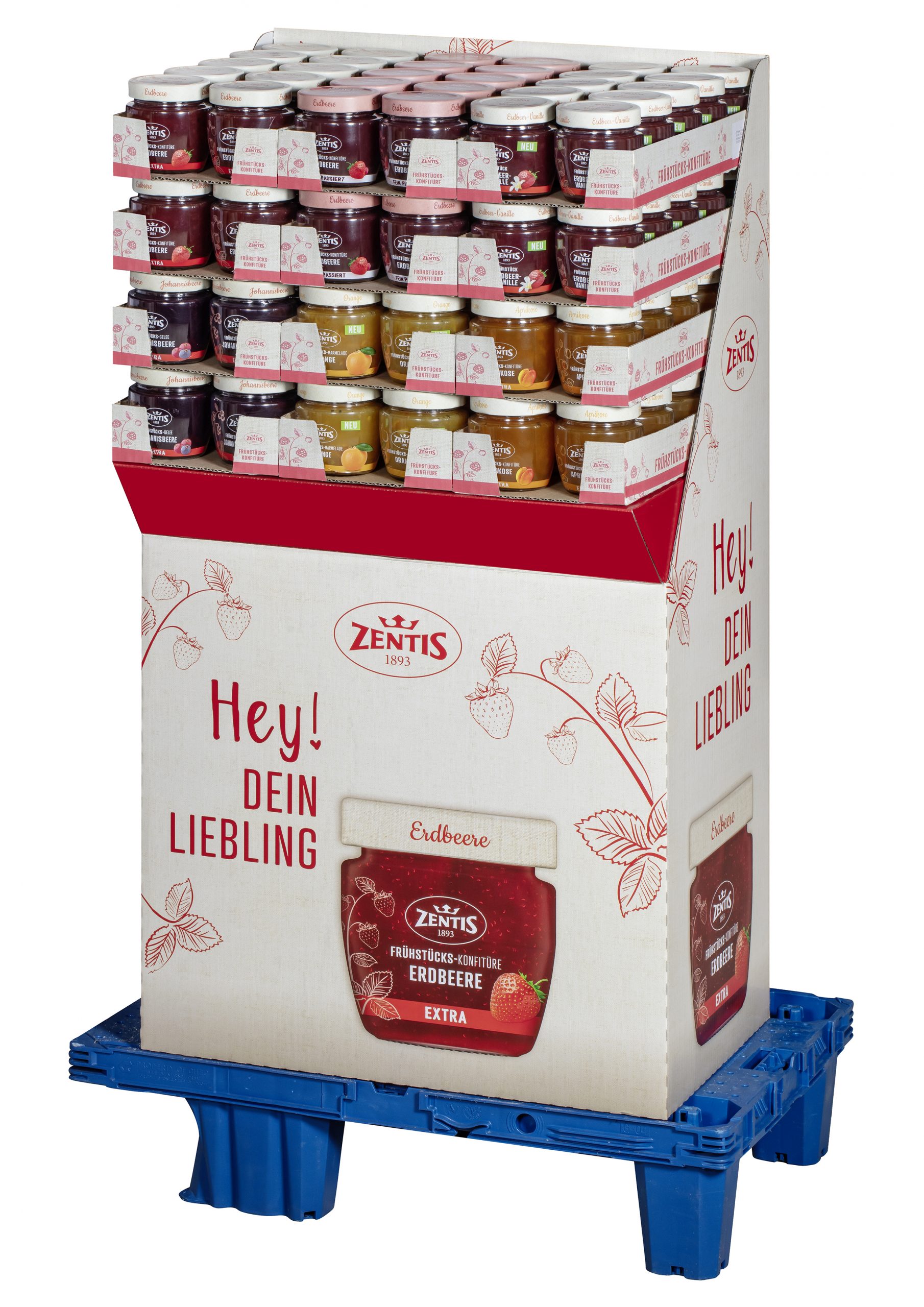 Zentis Frühstücks-Konfitüre Extra 230g, 120er Display, 6-fach sortiert