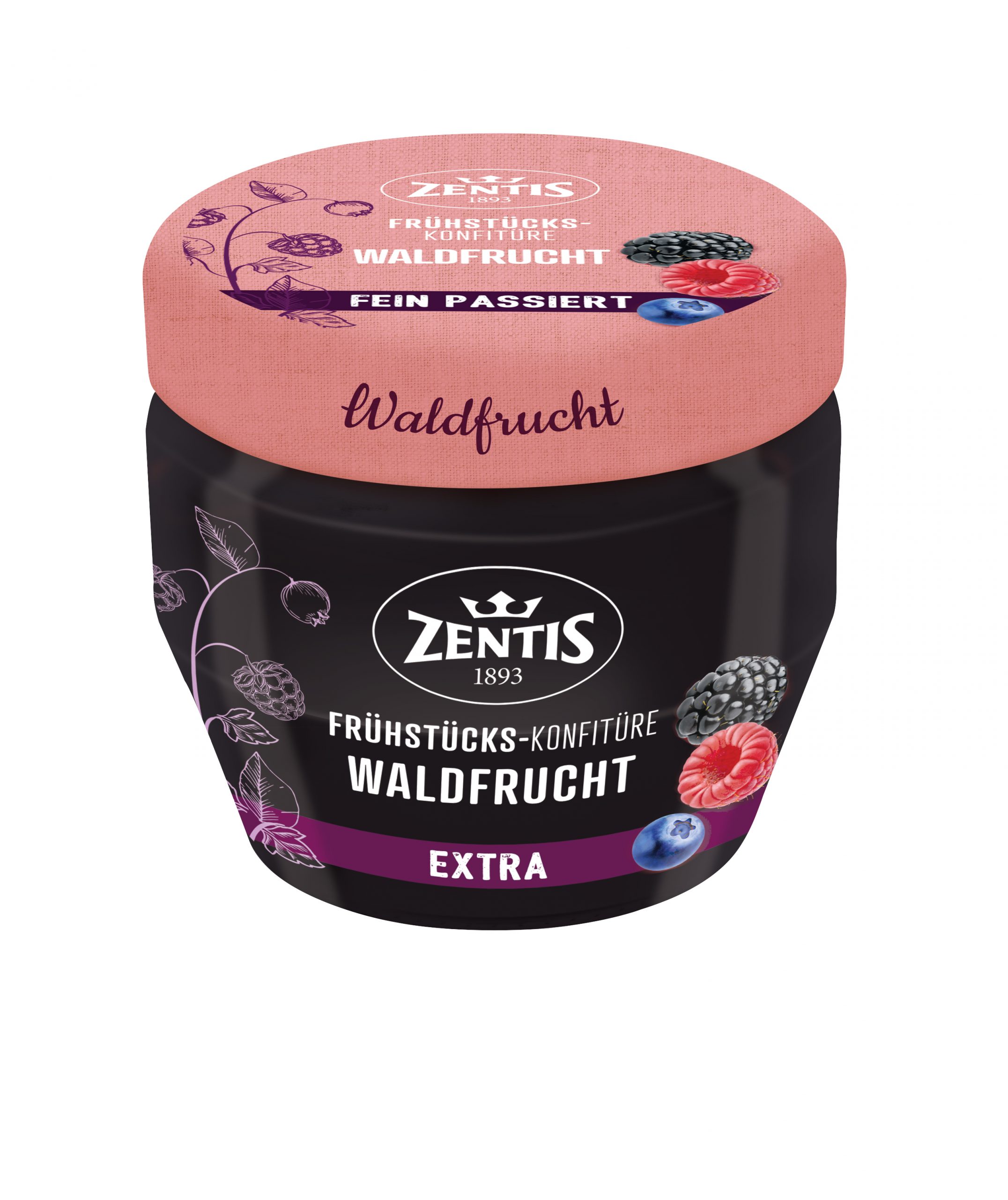 Zentis Frühstücks-Konfitüre 230g, Waldfrucht fein passiert