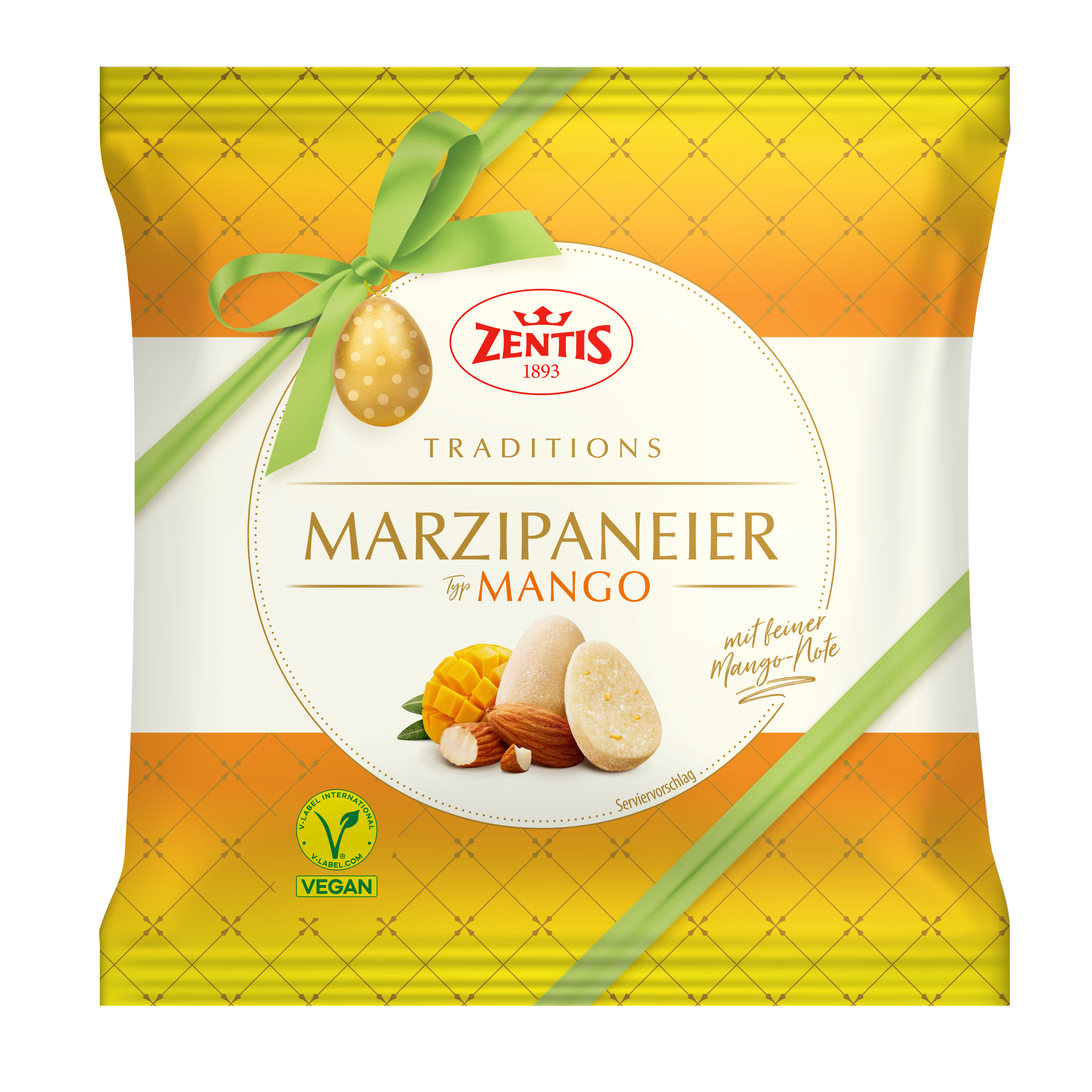 Zentis Marzipan Eier 125g, Typ Mango