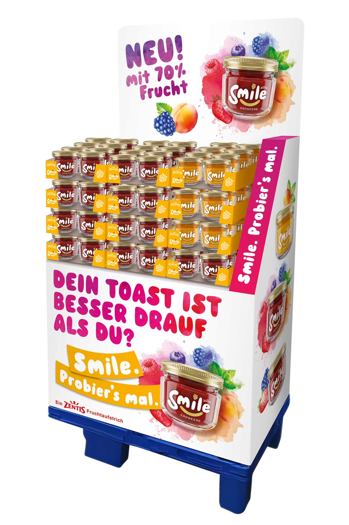 Zentis Smile 230g, 96er Mischdisplay 3-fach sortiert