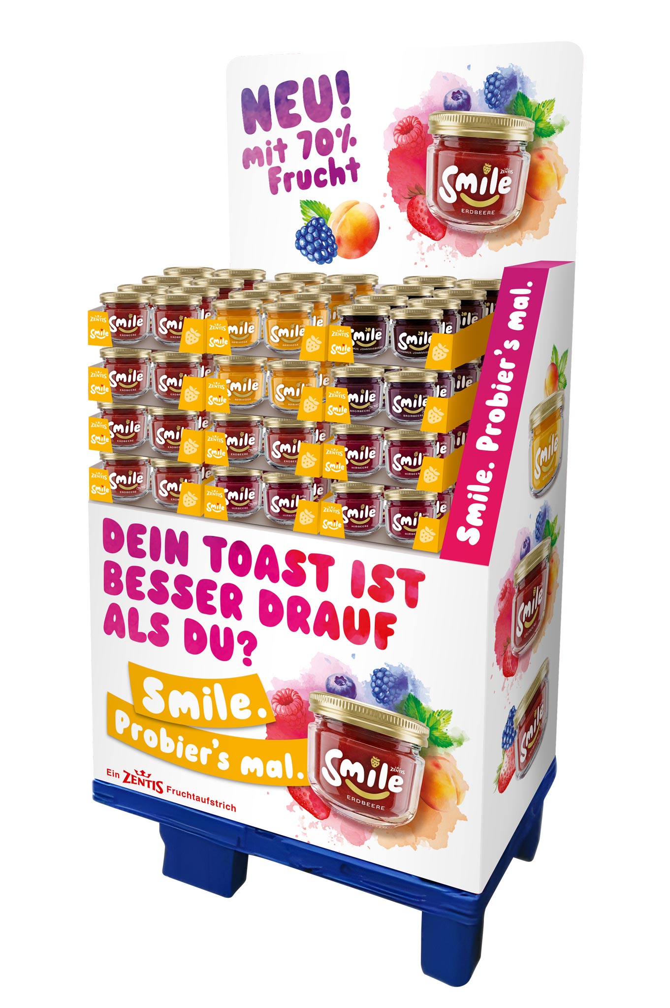 Zentis Smile 230g, 96er Mischdisplay 7-fach sortiert