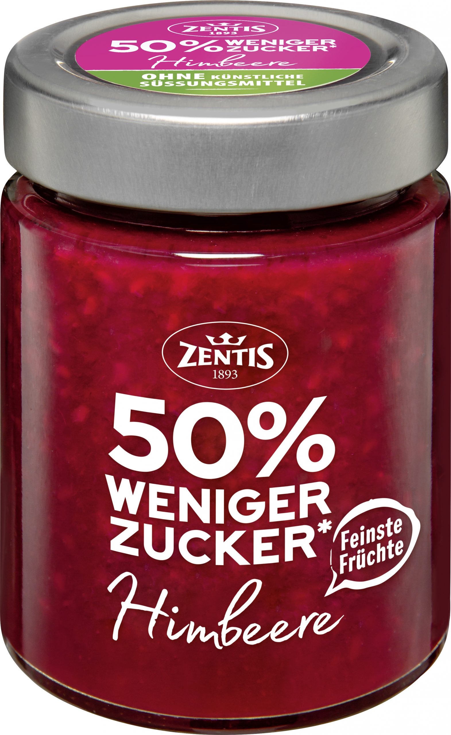 Zentis 50% weniger Zucker Fruchtaufstrich 195g, Himbeere