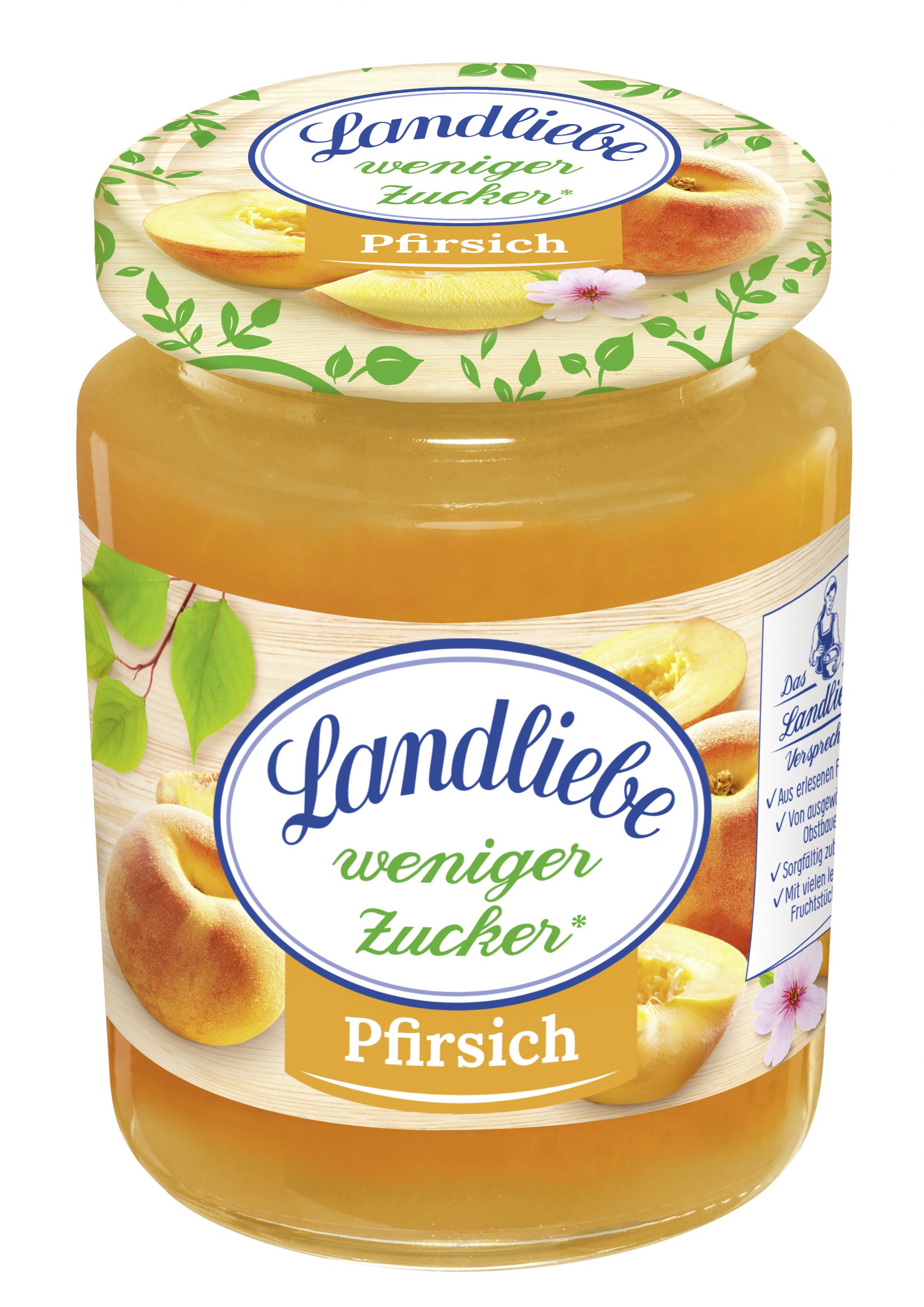 Landliebe weniger Zucker 180g, Pfirsich