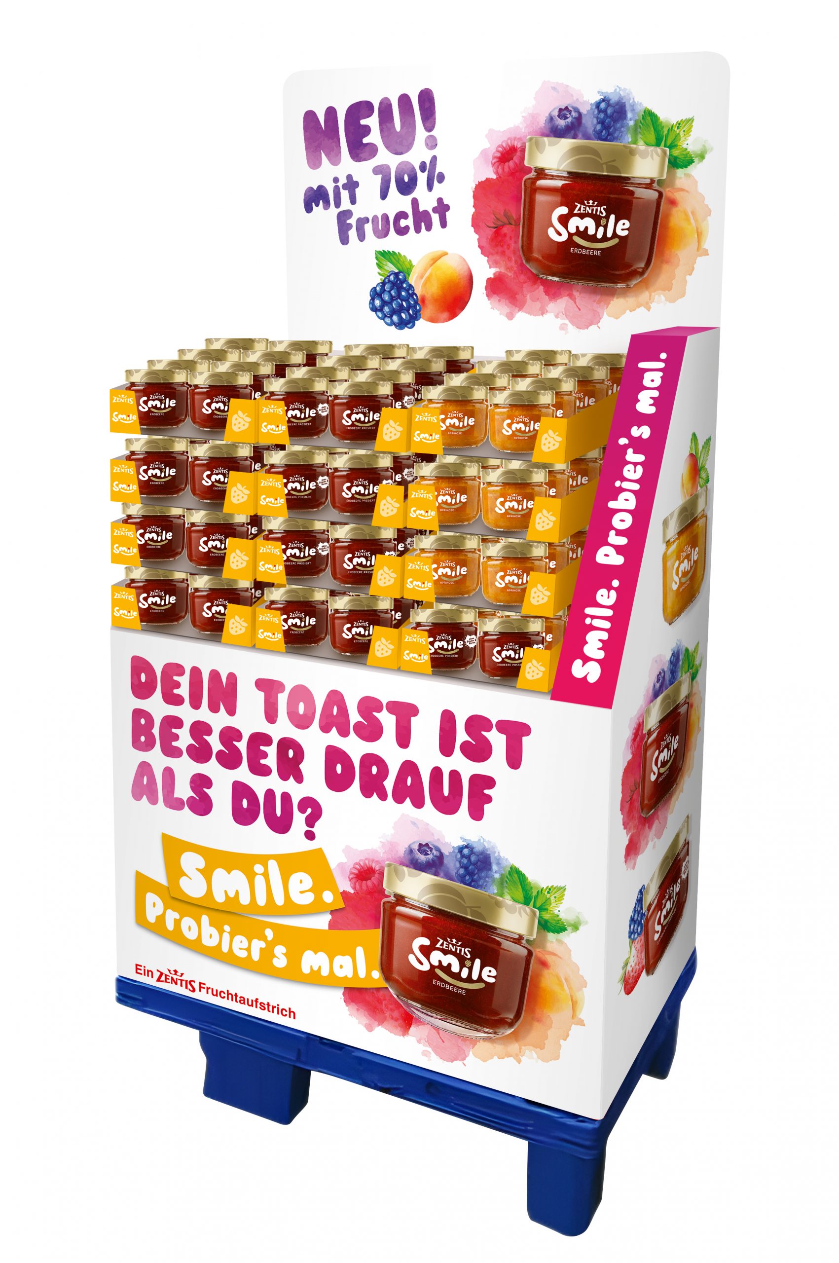 Zentis Smile 230g, 96er Mischdisplay 3-fach sortiert