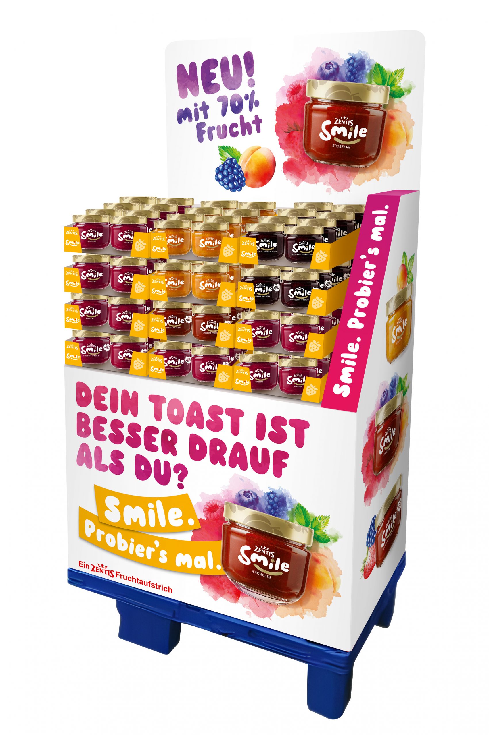 Zentis Smile 230g, 96er Mischdisplay 7-fach sortiert