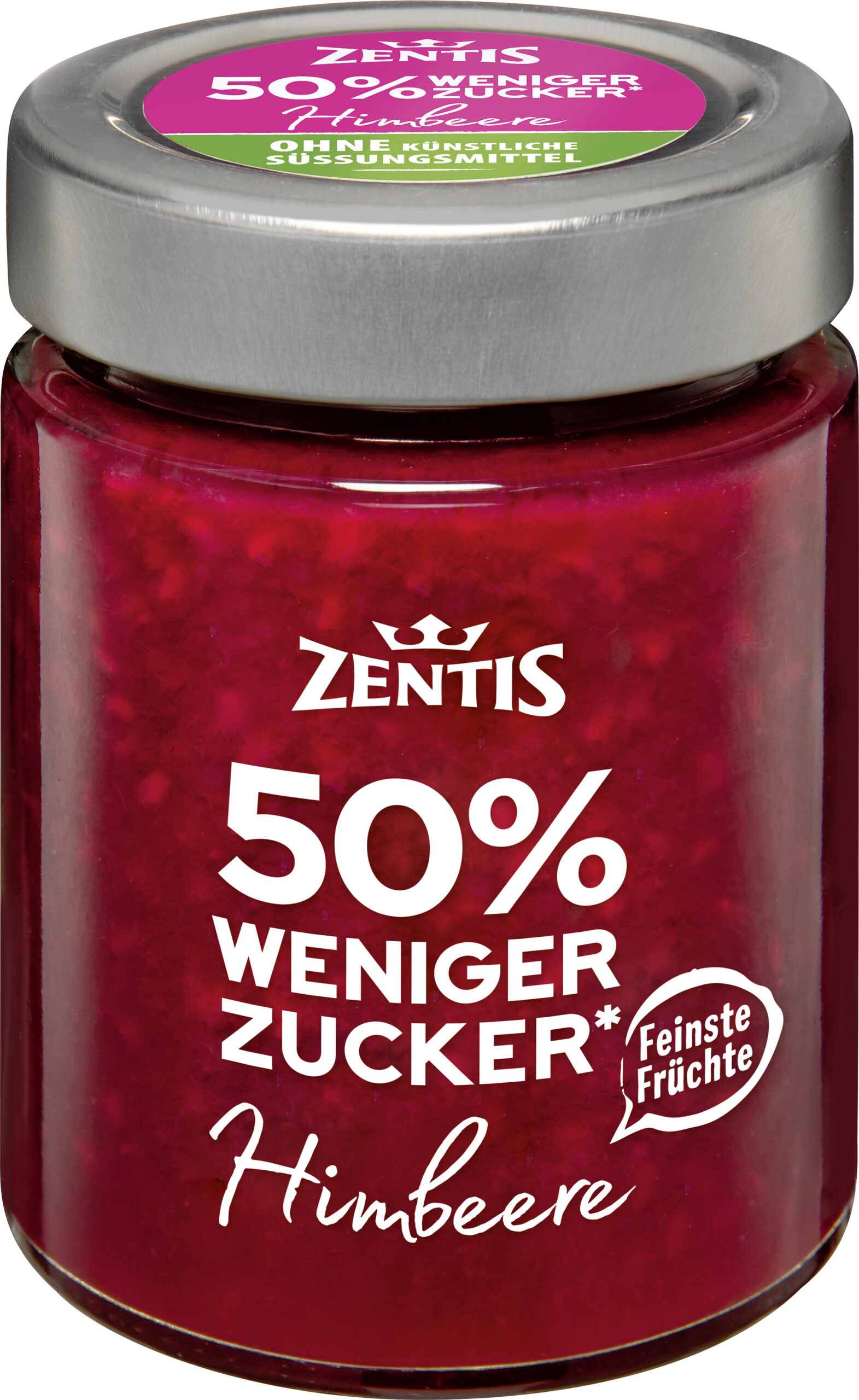 Zentis 50% weniger Zucker Fruchtaufstrich 195g, Himbeere