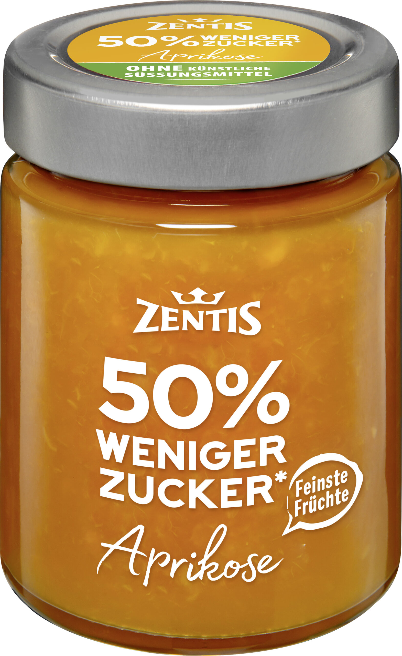 Zentis 50% weniger Zucker Fruchtaufstrich 195g, Aprikose