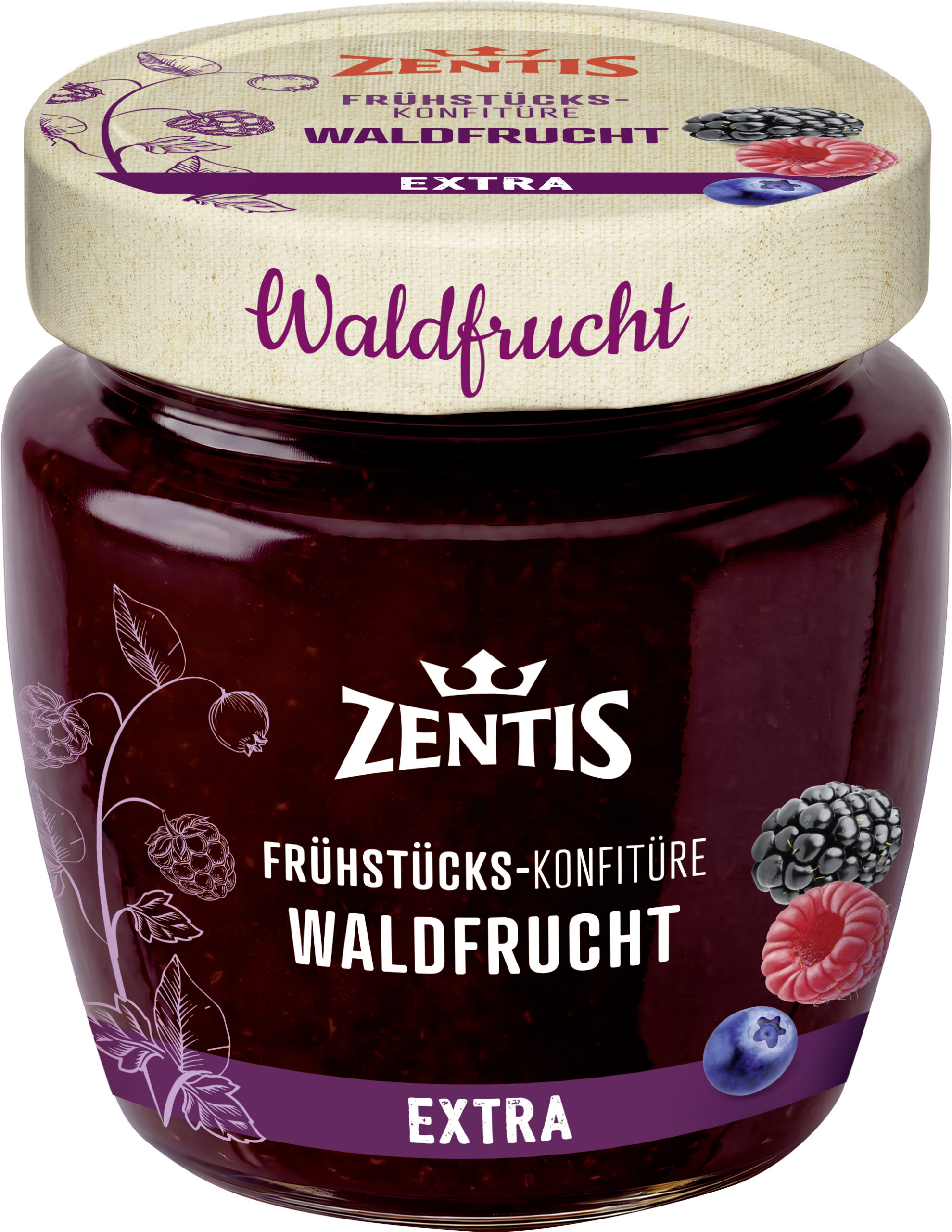 Zentis Frühstücks-Konfitüre Extra 230g, Waldfrucht