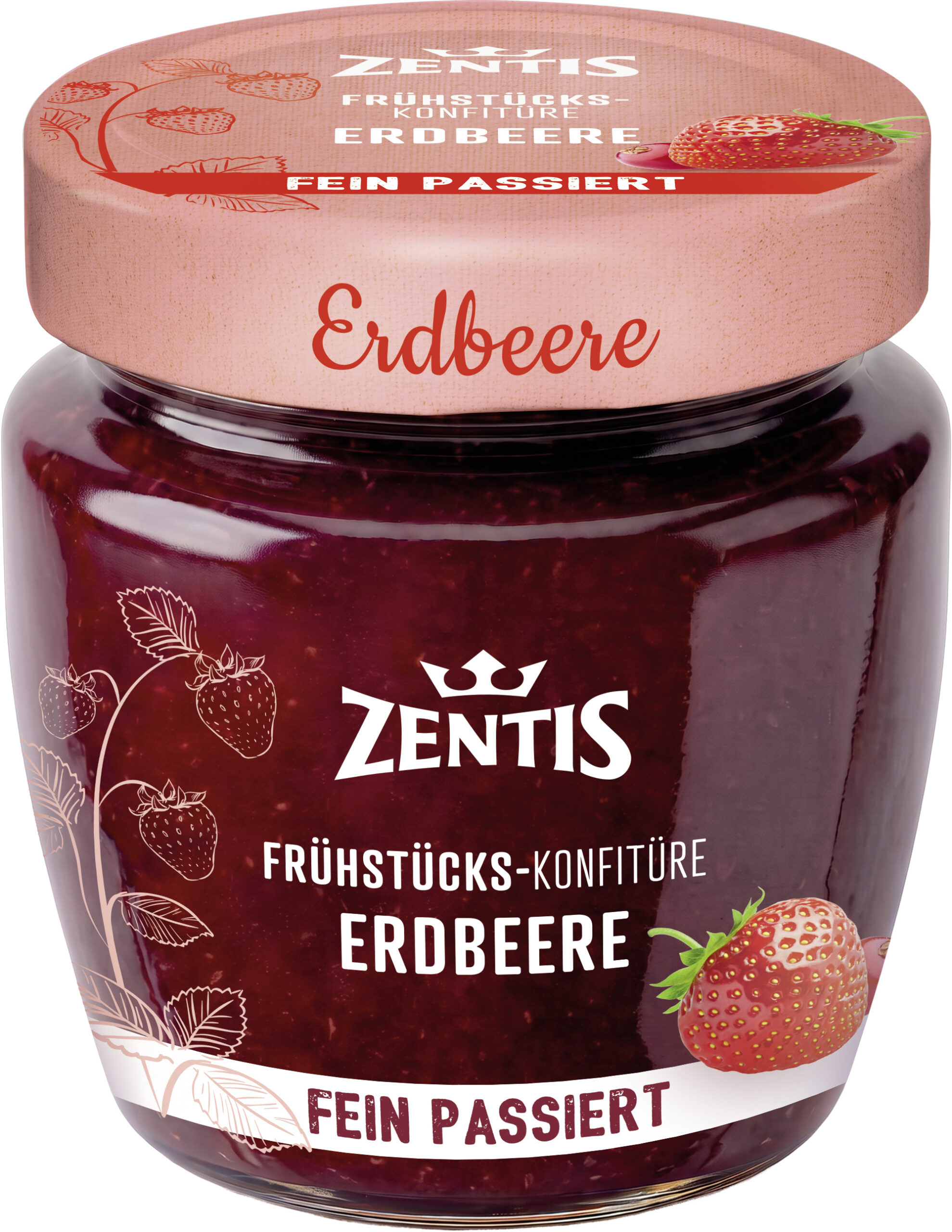 Zentis Frühstücks-Konfitüre 230g, Erdbeere fein passiert