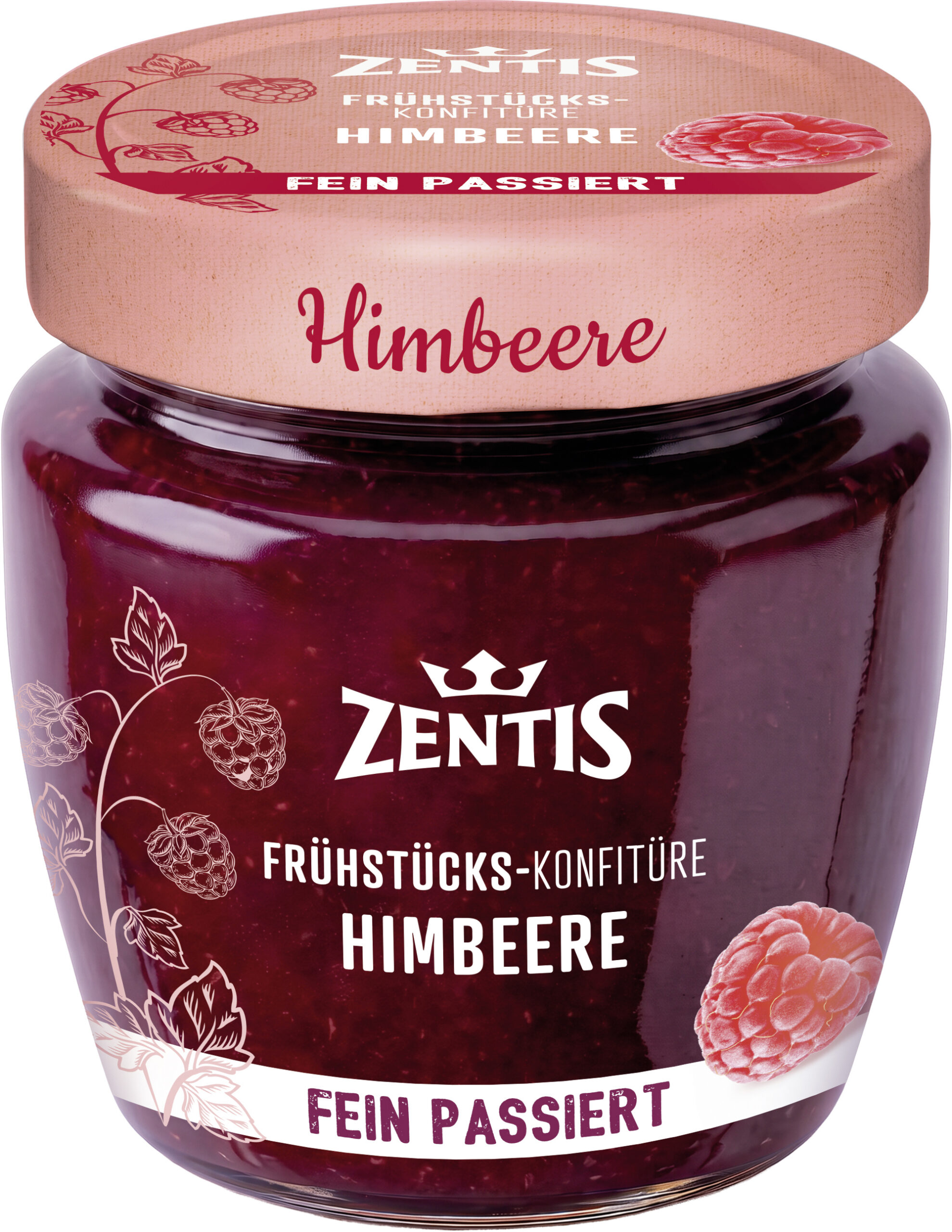 Zentis Frühstücks-Konfitüre 230g, Himbeere fein passiert