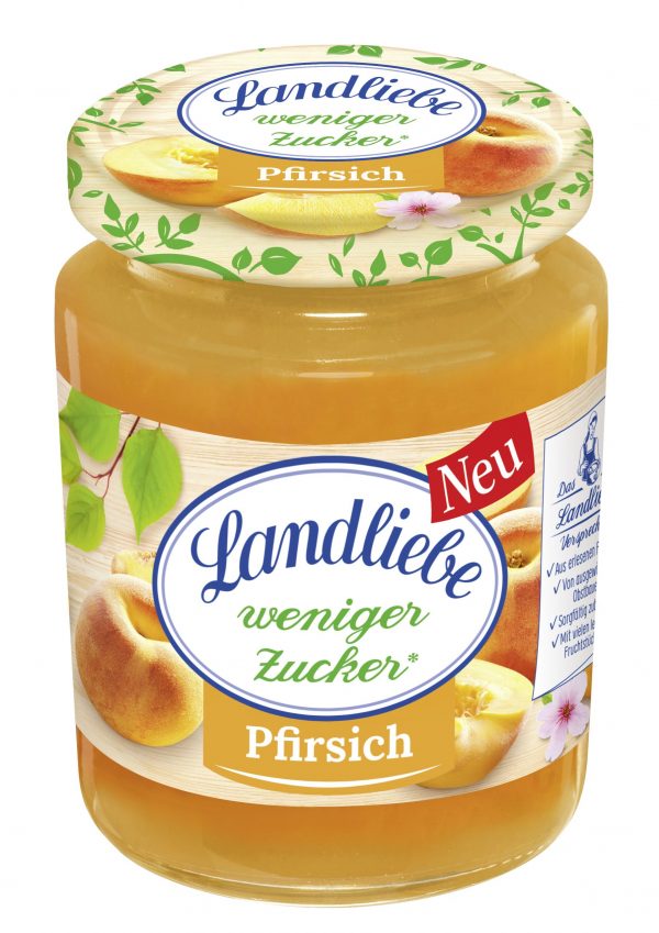 4067987001426 Landliebe weniger Zucker 180g, Pfirsich