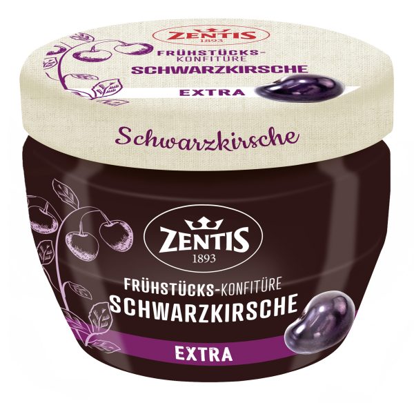 4002575643725 Frühstücks-Konfitüre Extra 340g, Schwarzkirsche
