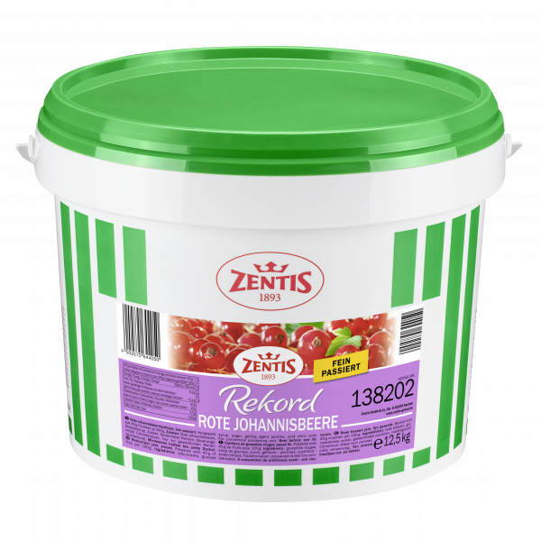 4002575644050 Zentis Rekord 12,5kg Eimer Rote Johannisbeere, fein passiert