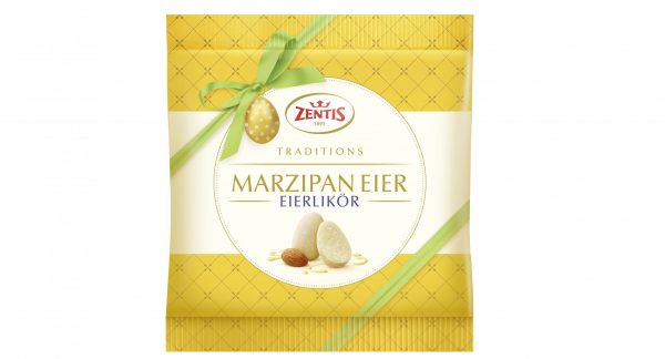 4002575352870 Zentis Marzipan Eier, 125g Beutel, Eierlikör