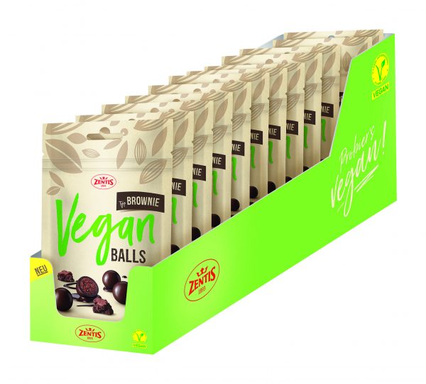 4062432004762 Zentis Vegan Balls 90g, Choco Brownie, 12er Karton